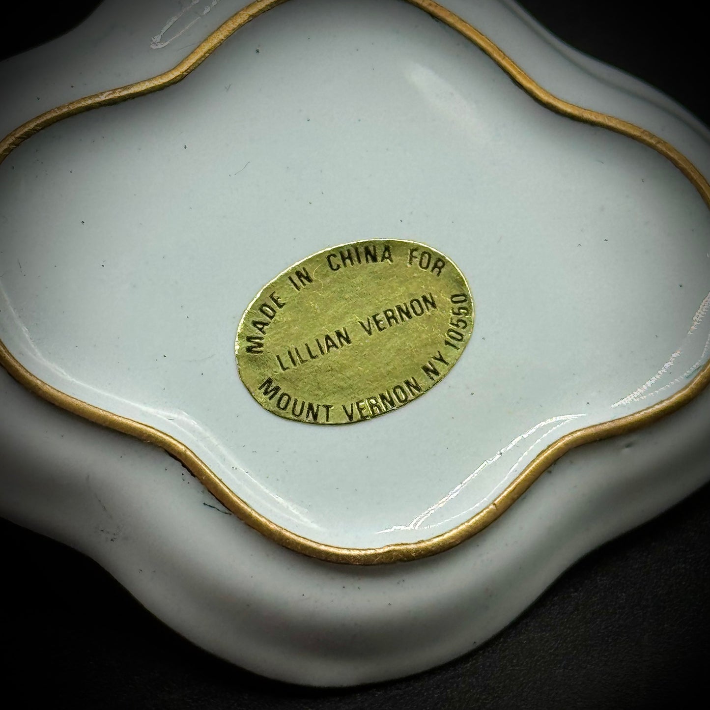 Set of 4 Lillian Vernon Small Enamel Trinket Dishes