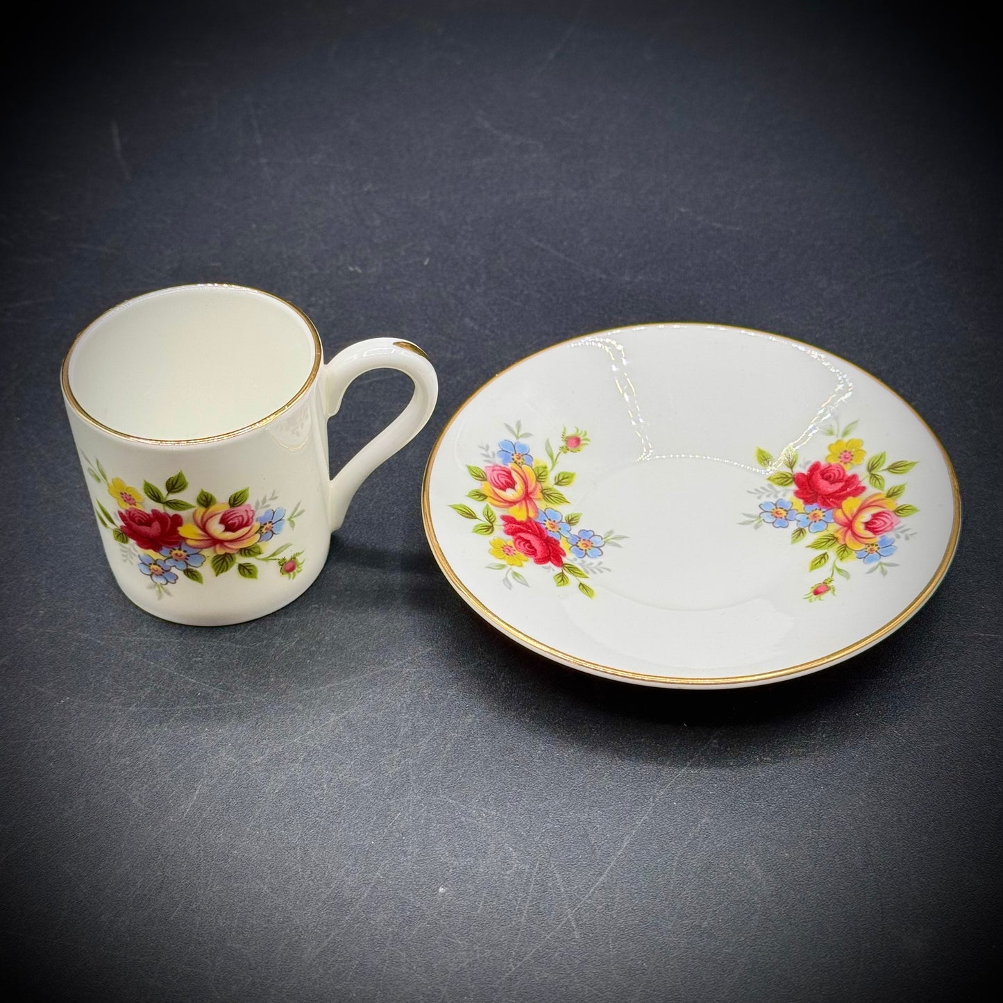 Vintage Marlborough June Garland Bone China Tea Cup & Saucer