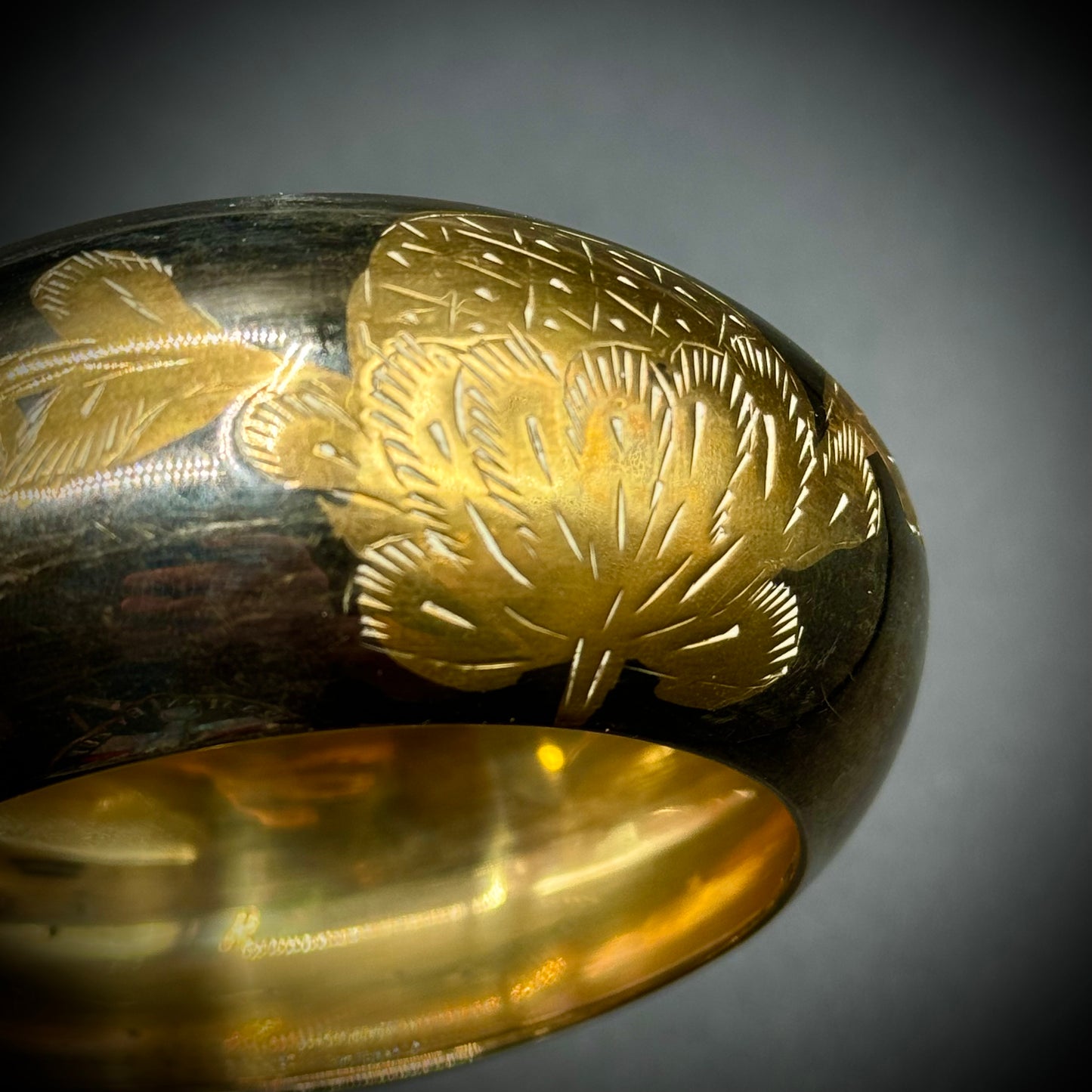 Vintage Brass Wide Cuff Bangle 1970s India