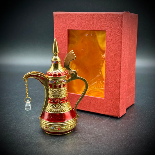New in Box Arabian Coffee Pot Bejeweled Pill/Trinket Box