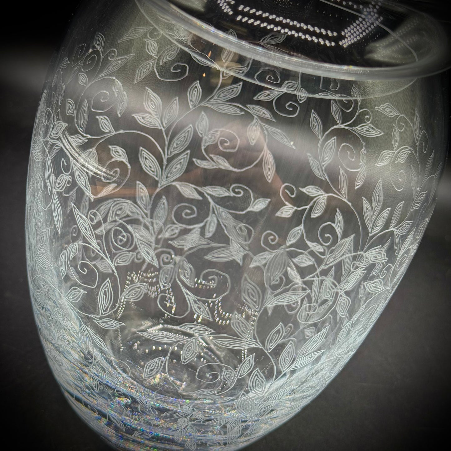 Bohemian Etched Crystal Lidded Canister