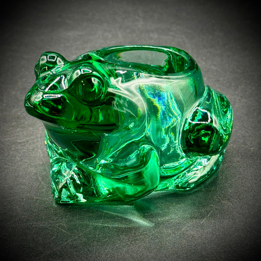 Emerald Green Frog Indiana Glass Votive