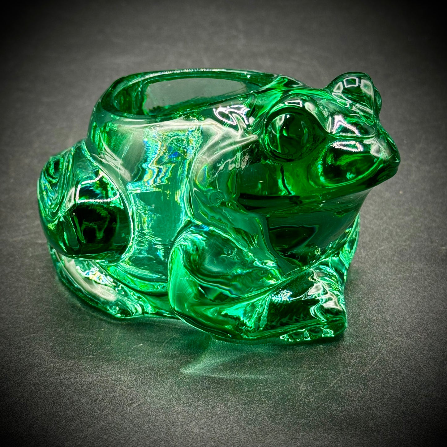 Emerald Green Frog Indiana Glass Votive
