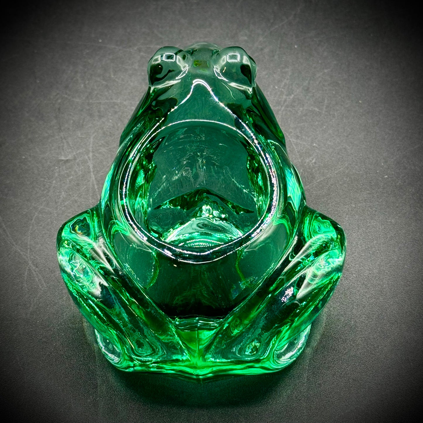 Emerald Green Frog Indiana Glass Votive