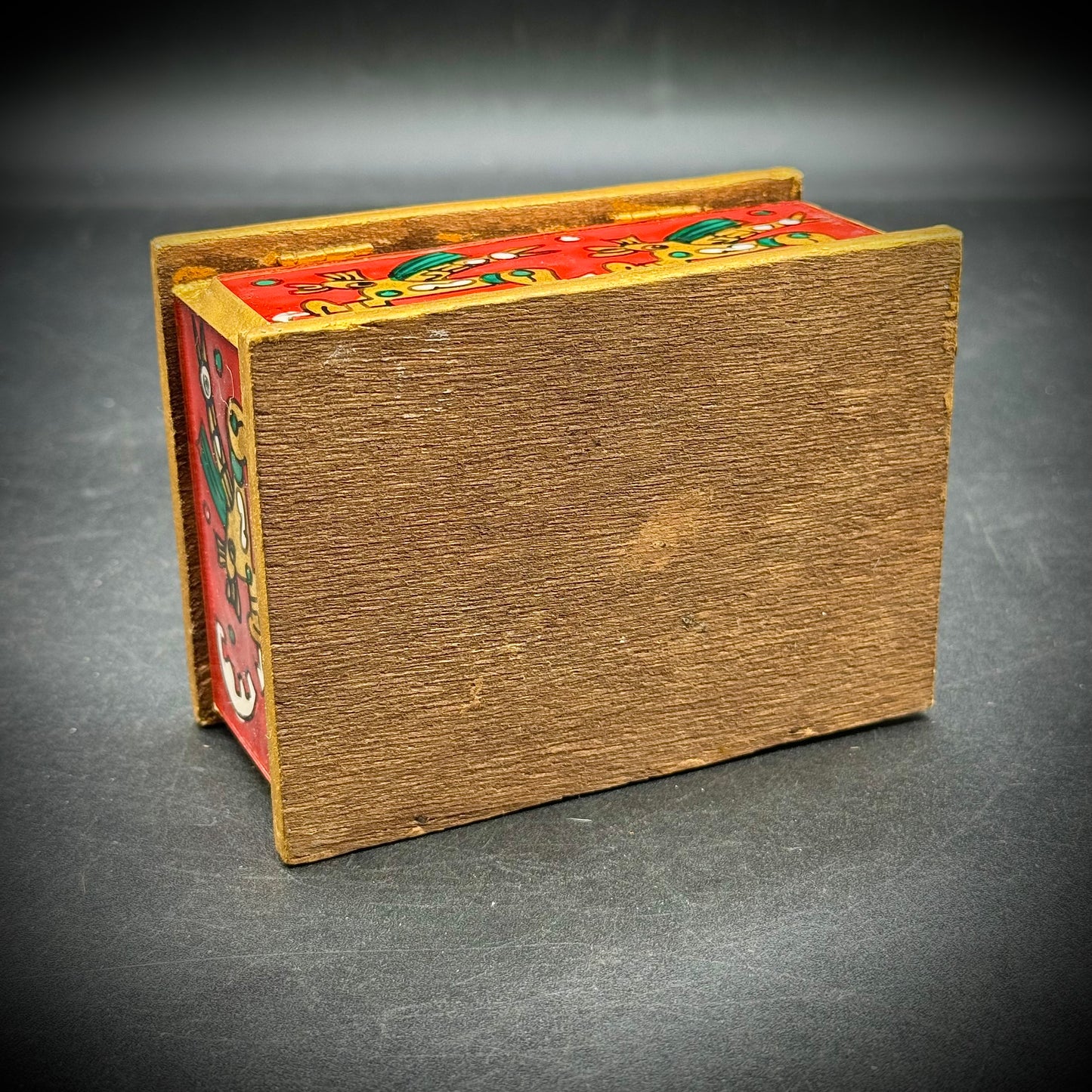 South American Made Mayan Motif Hinged Lidded Trinket Box