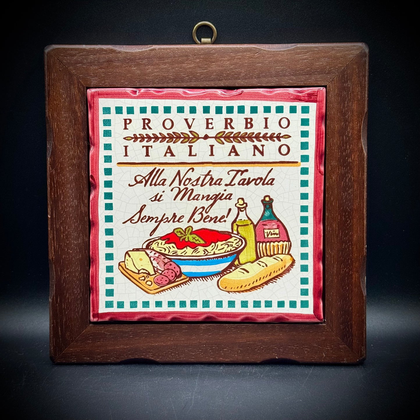 Cortopassi Family Italian Kitchen Tile in Wood Frame