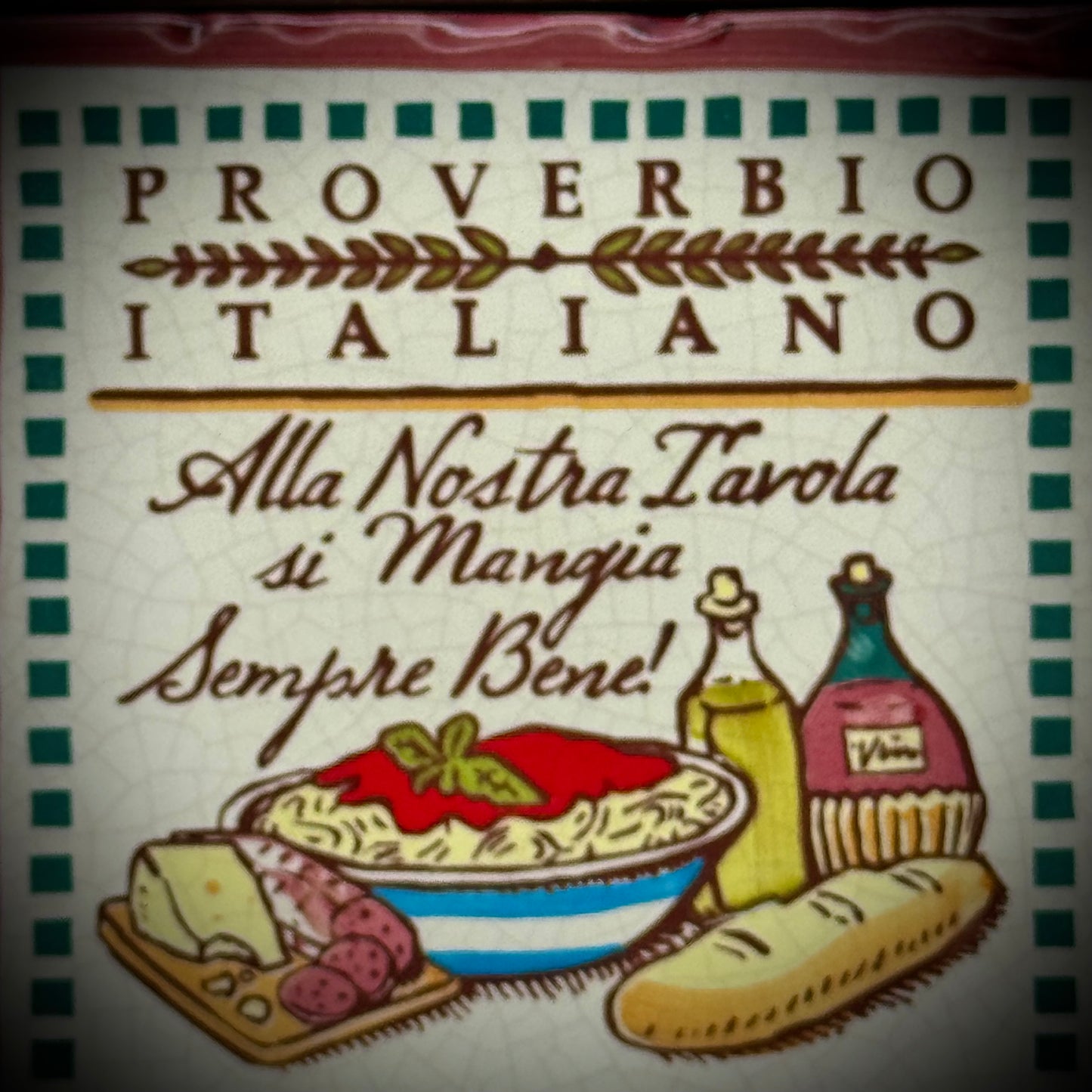 Cortopassi Family Italian Kitchen Tile in Wood Frame