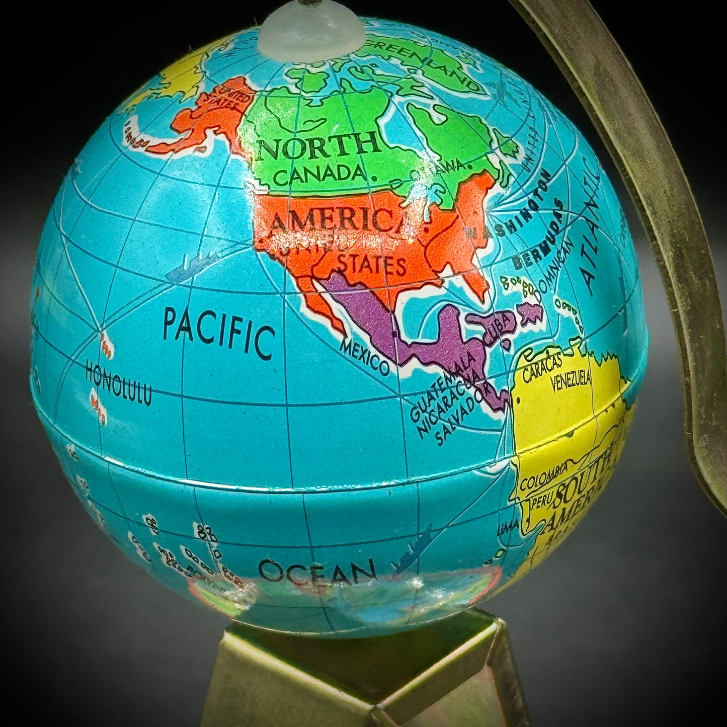 Vintage Wind Up Tin Toy with Jet Age Travel Motif