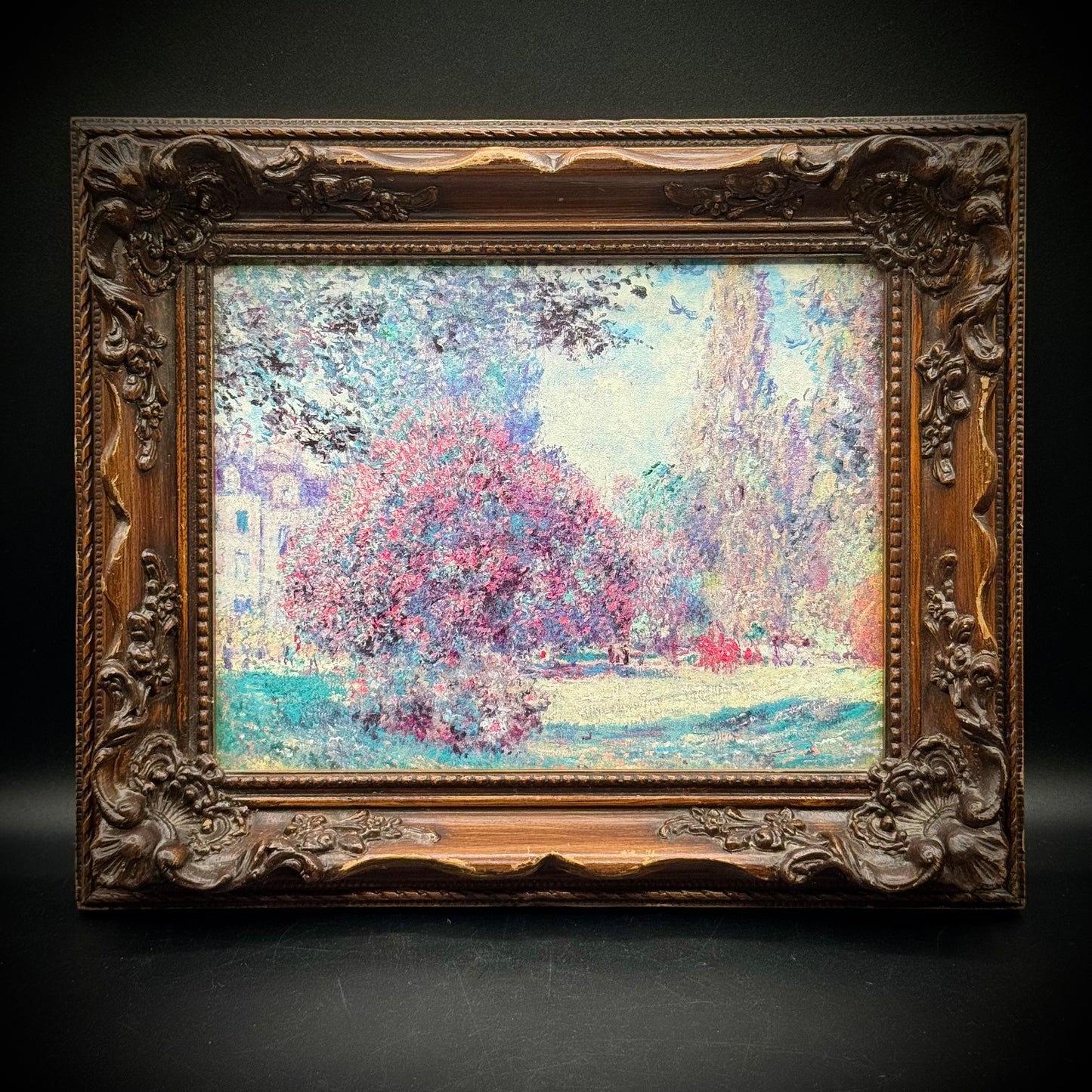 Claude Monet Fine Art Lithograph in Vintage Style Frame