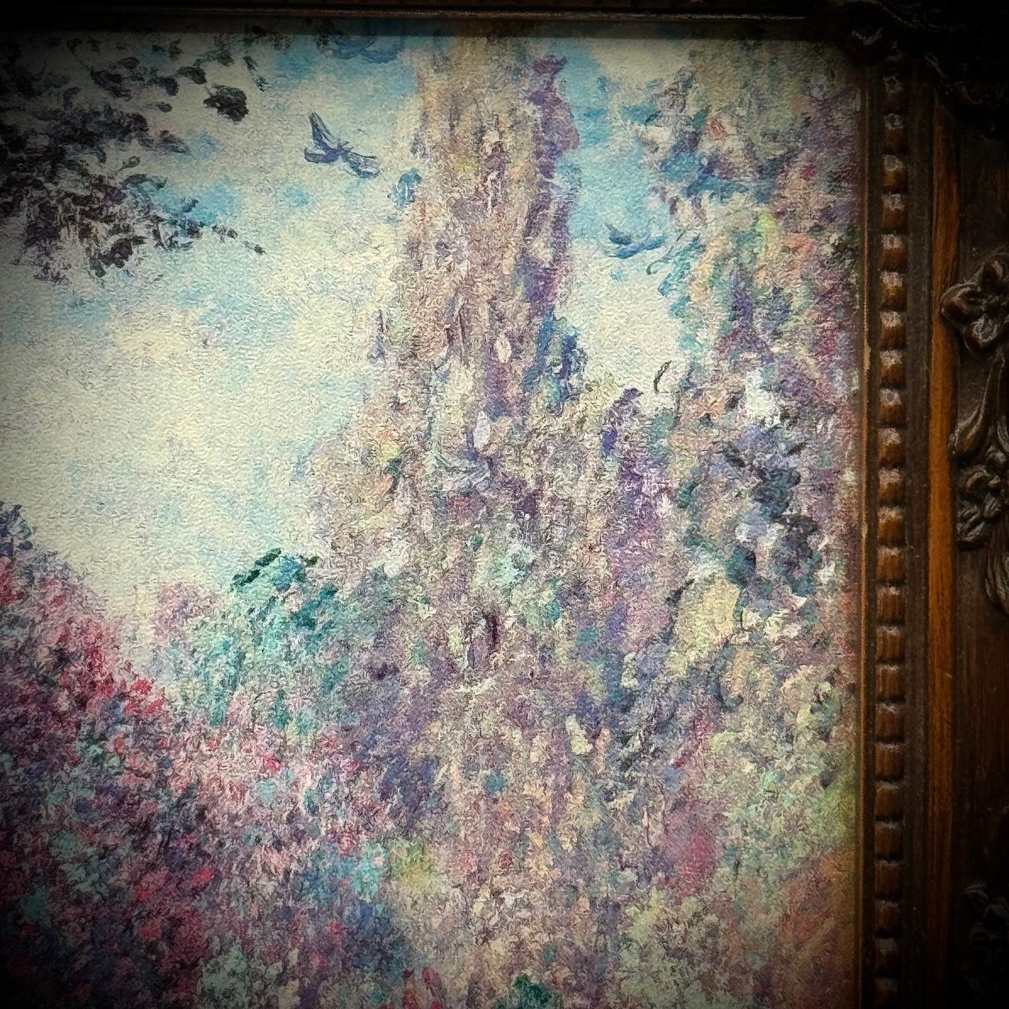 Claude Monet Fine Art Lithograph in Vintage Style Frame