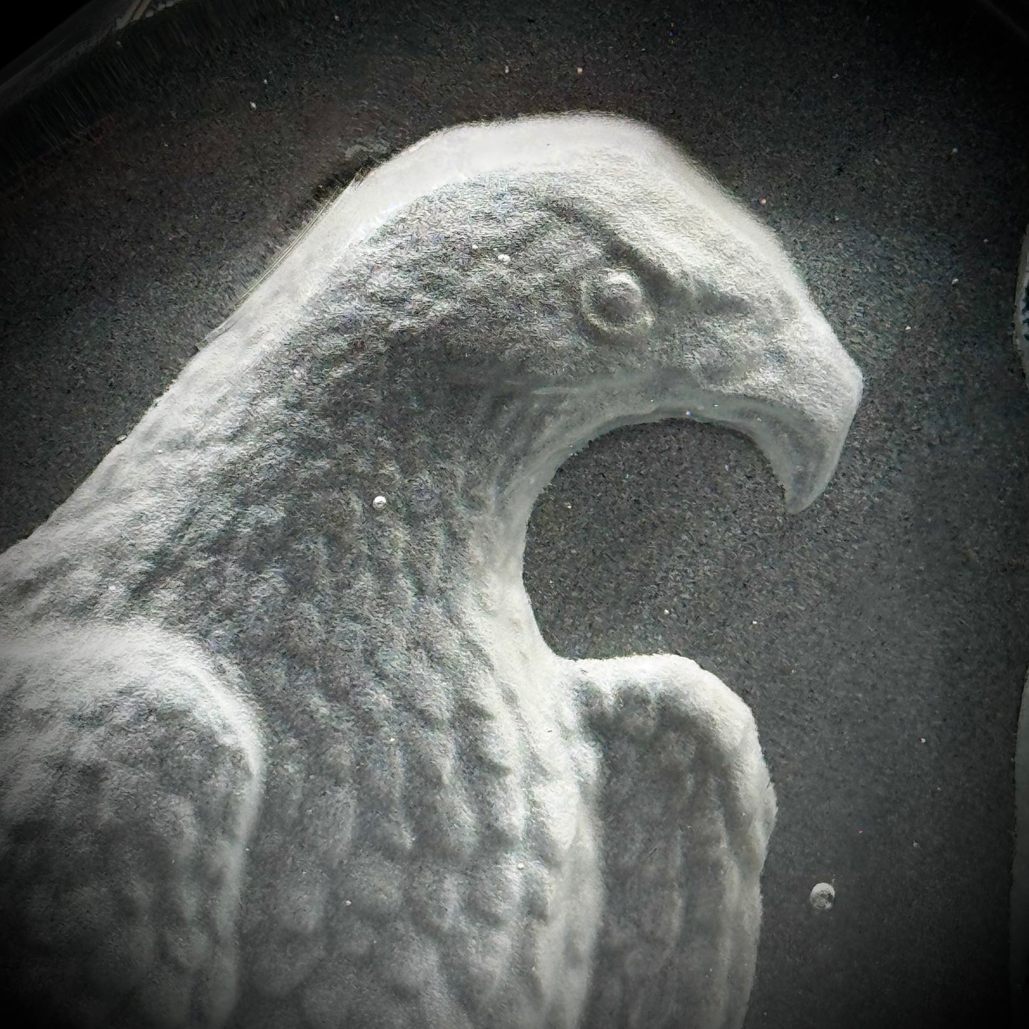 Vintage Nybro Poland Etched Glass Eagle Sculpture