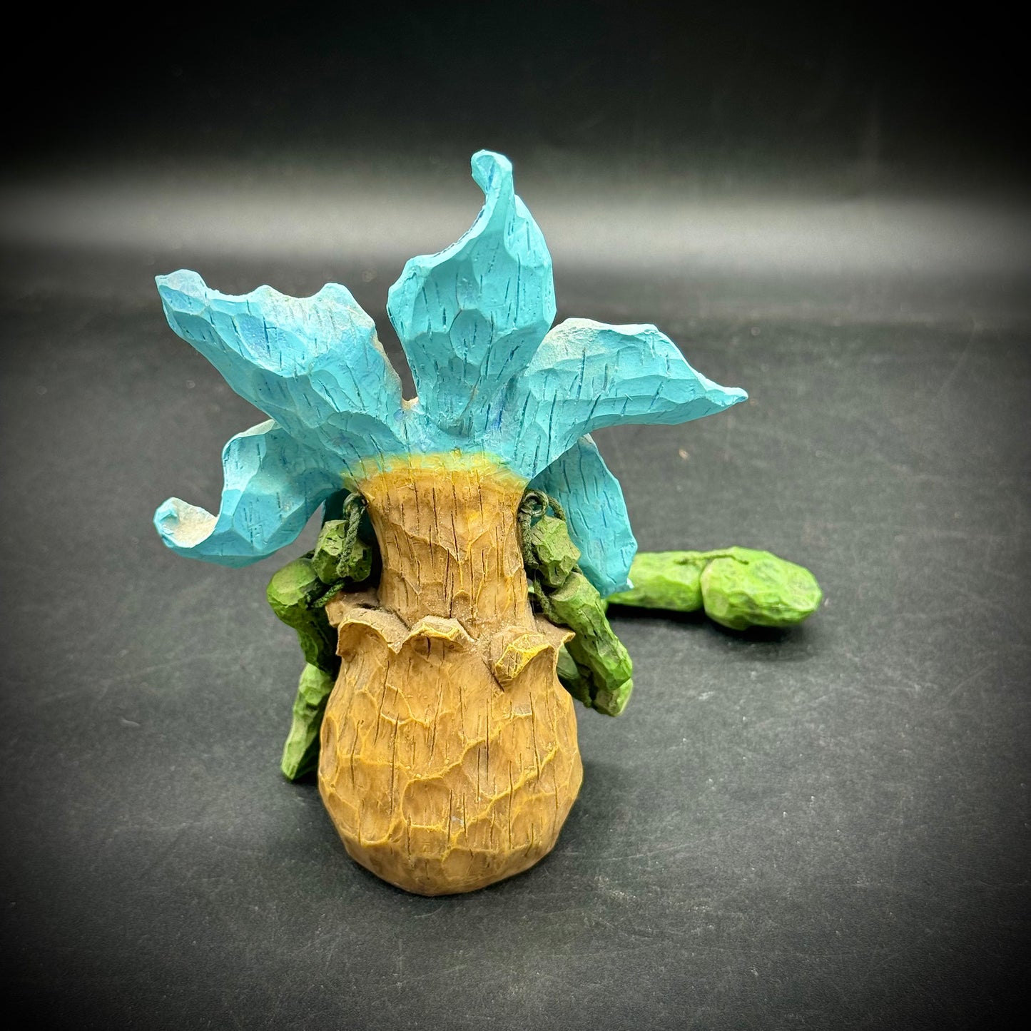 Whimsical Anthropomorphic Blue Flower Shelf Sitter
