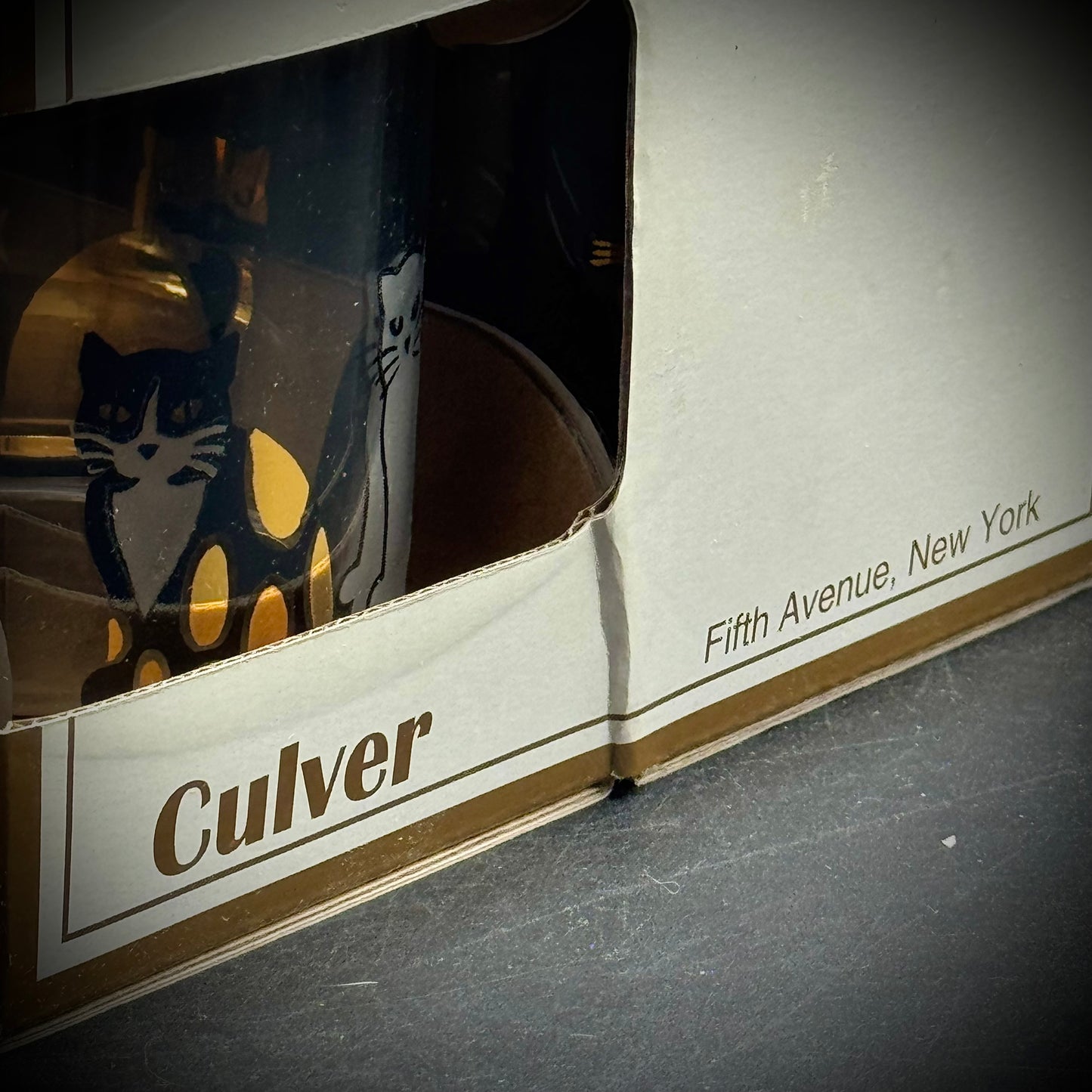 Set of 4 NIB Vintage Culver Fifth Ave NYC MCM Cat Glasses
