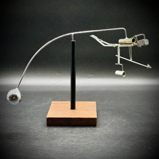 Vintage Metal Kinetic Balance Scuba Diver Sculpture