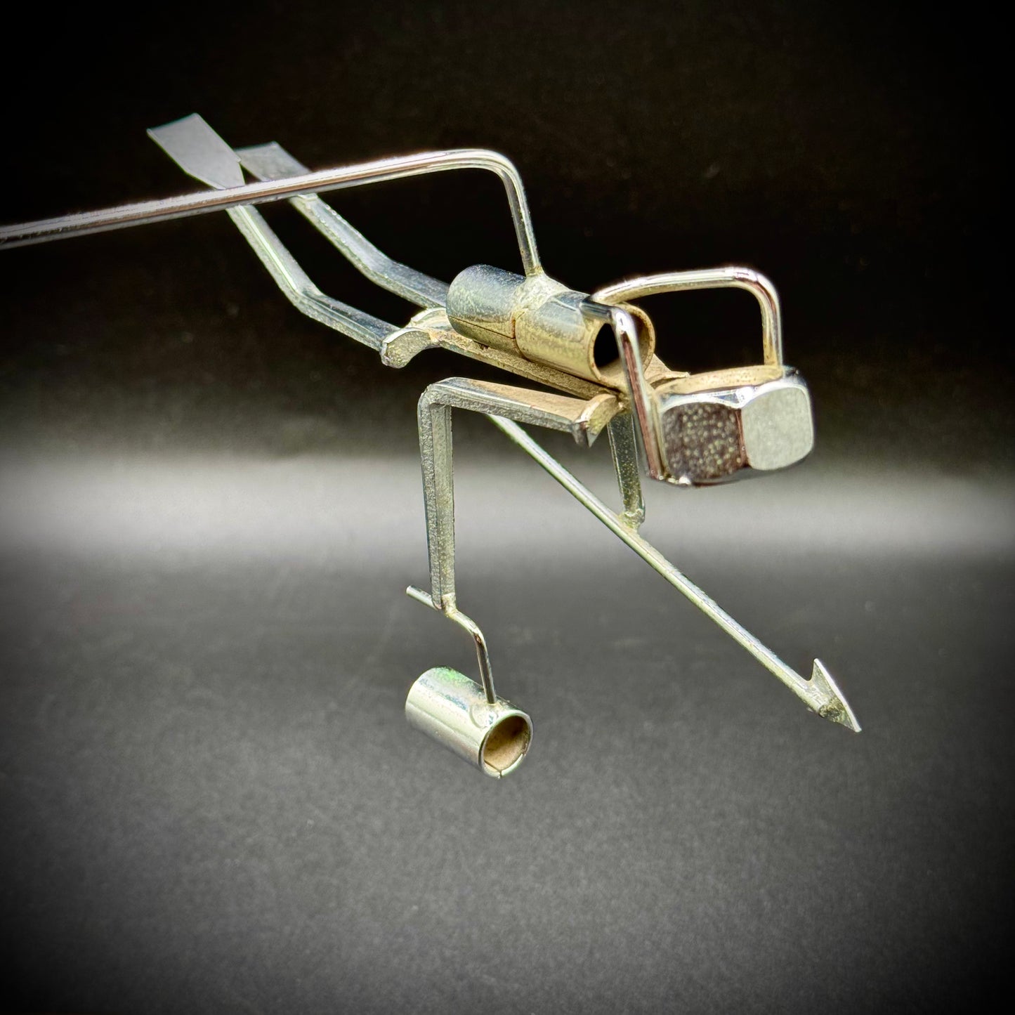 Vintage Metal Kinetic Balance Scuba Diver Sculpture