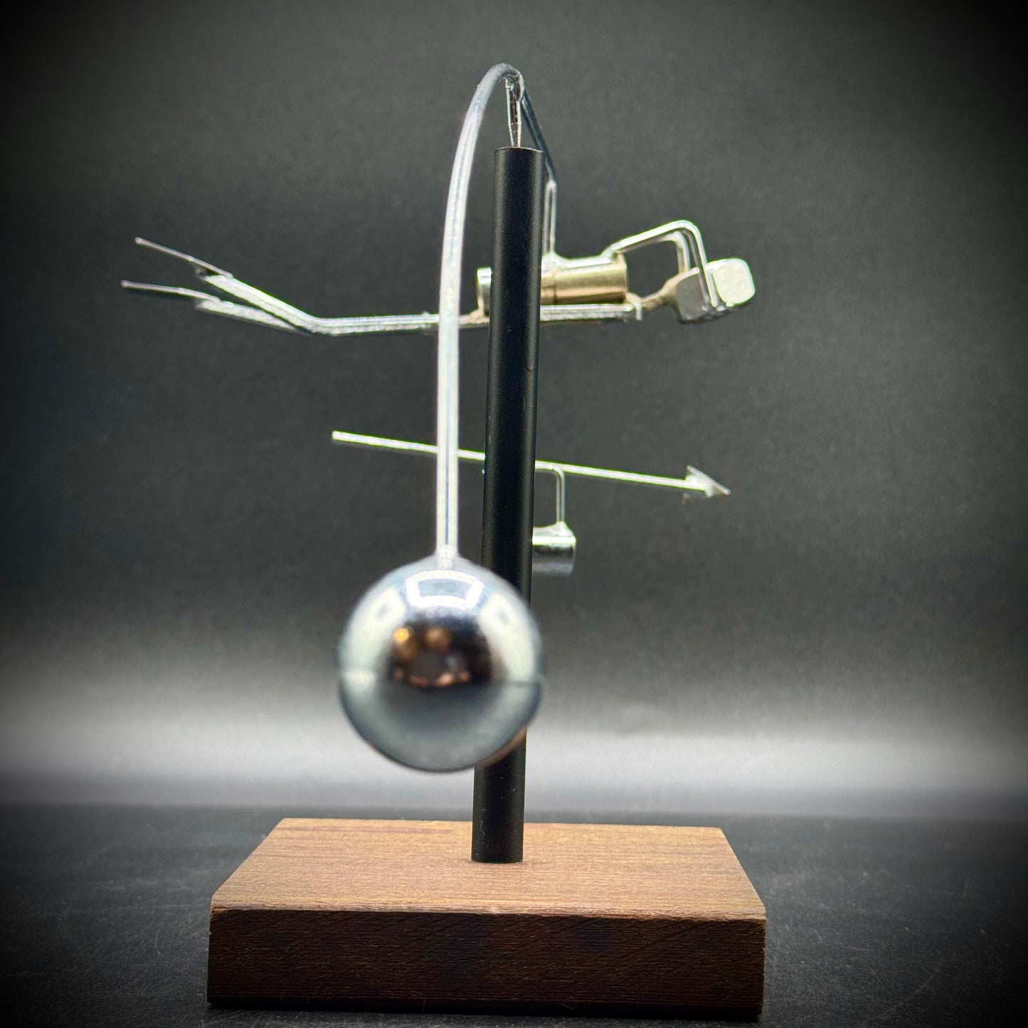 Vintage Metal Kinetic Balance Scuba Diver Sculpture