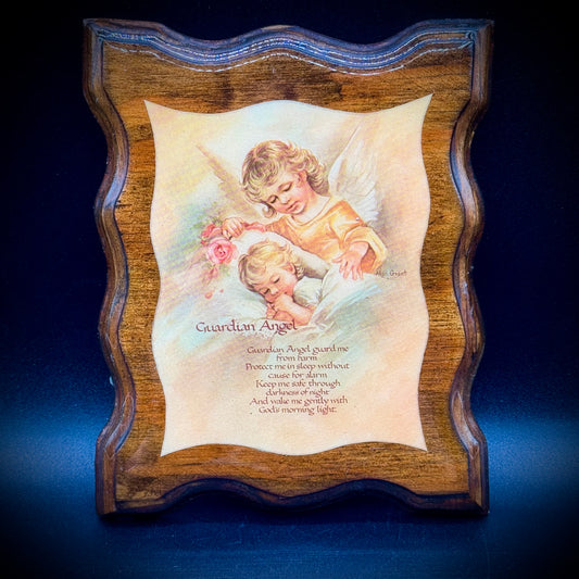 Vintage "Guardian Angel" Plaque Made in USA
