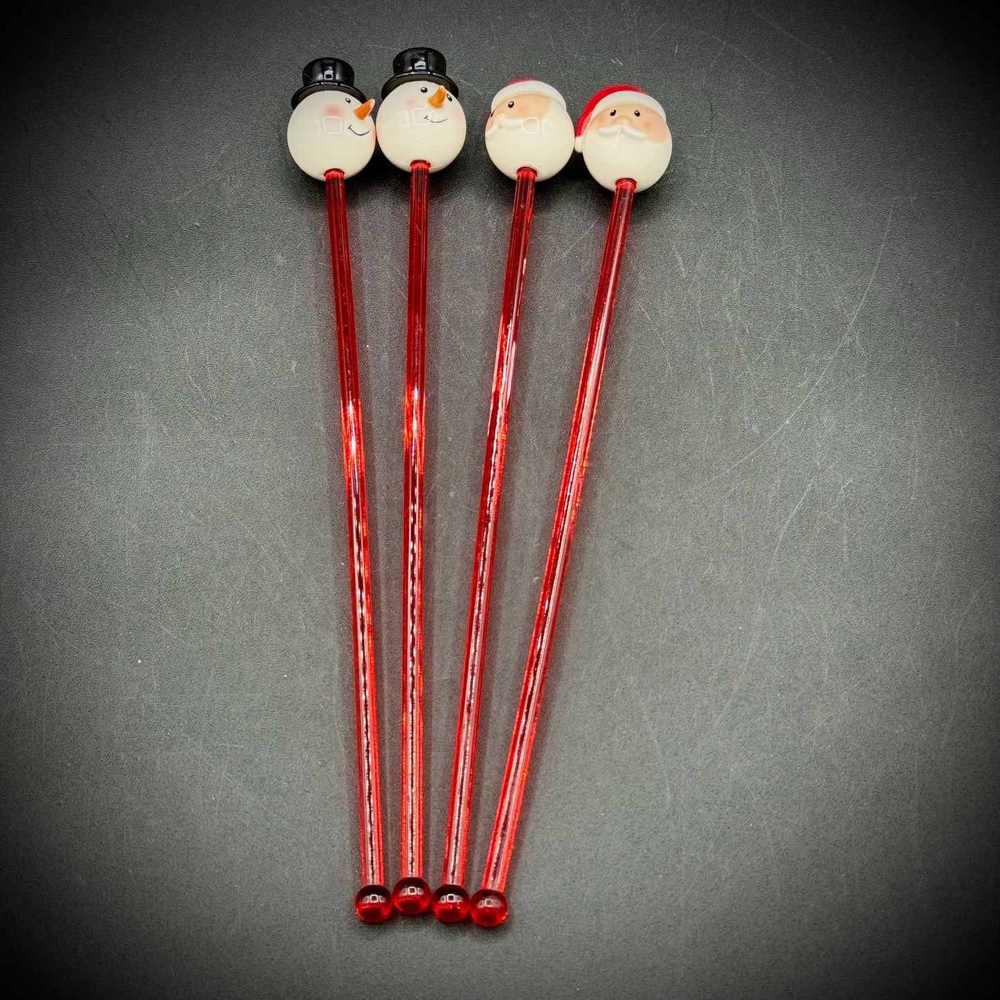 Set of 4 Vintage Holiday Swizzle Sticks