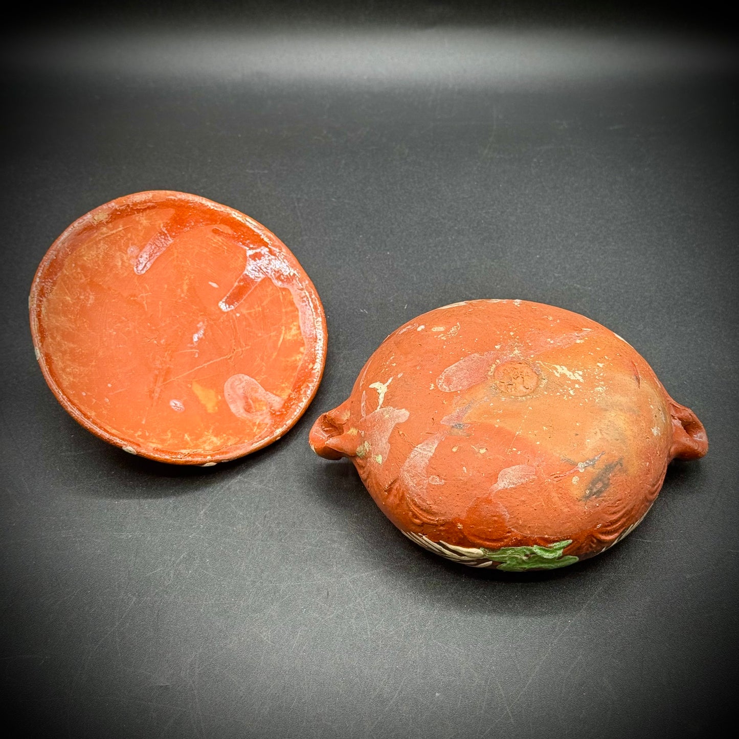 Vintage Mexican Red Clay Tlaquepaque 1940s Lidded Pot