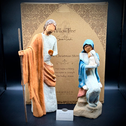 Rare Large Willow Tree "Christmas Story" Jesus, Mary & Joseph Figures