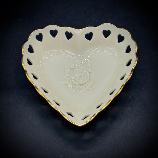 Vintage Lenox USA Heart Trinket Dish