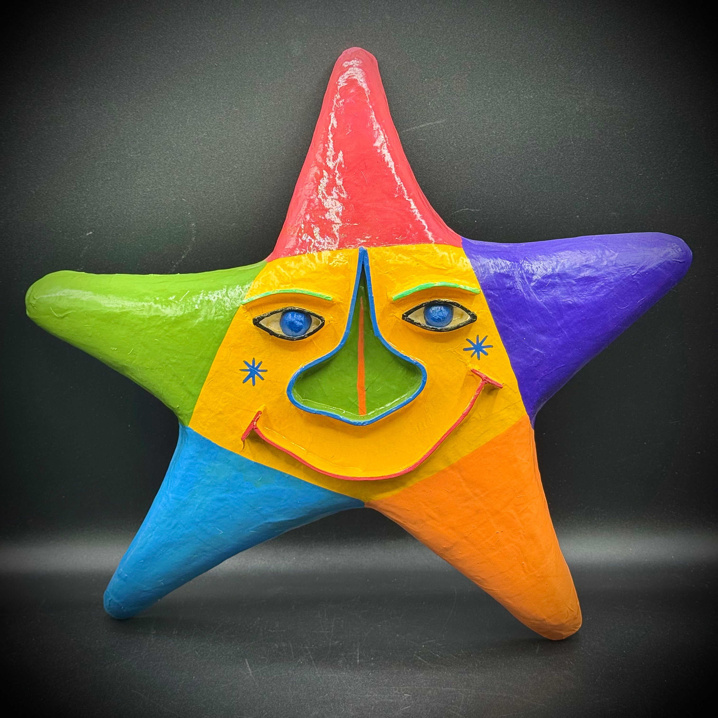 Artist Gina Truox Signed Paper Mache Face Star – Picker Road Boutique