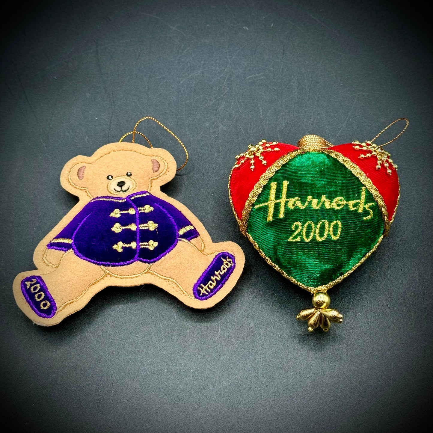 Pair of Vintage Harrod's of London Finest Quality Ornaments