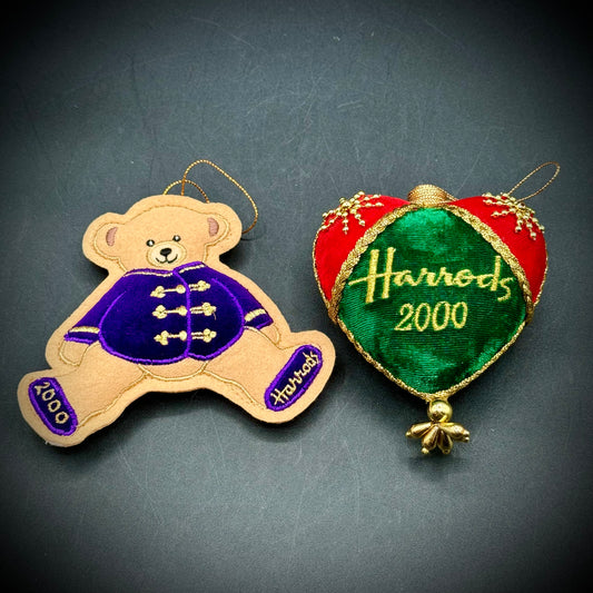 Pair of Vintage Harrod's of London Finest Quality Ornaments