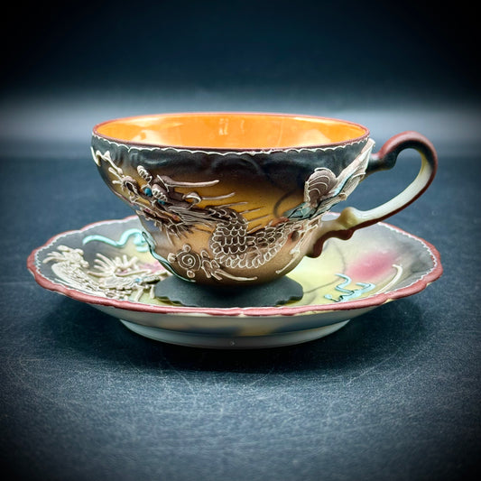 Vintage Dragonware Tea Cup & Saucer Made in Japan