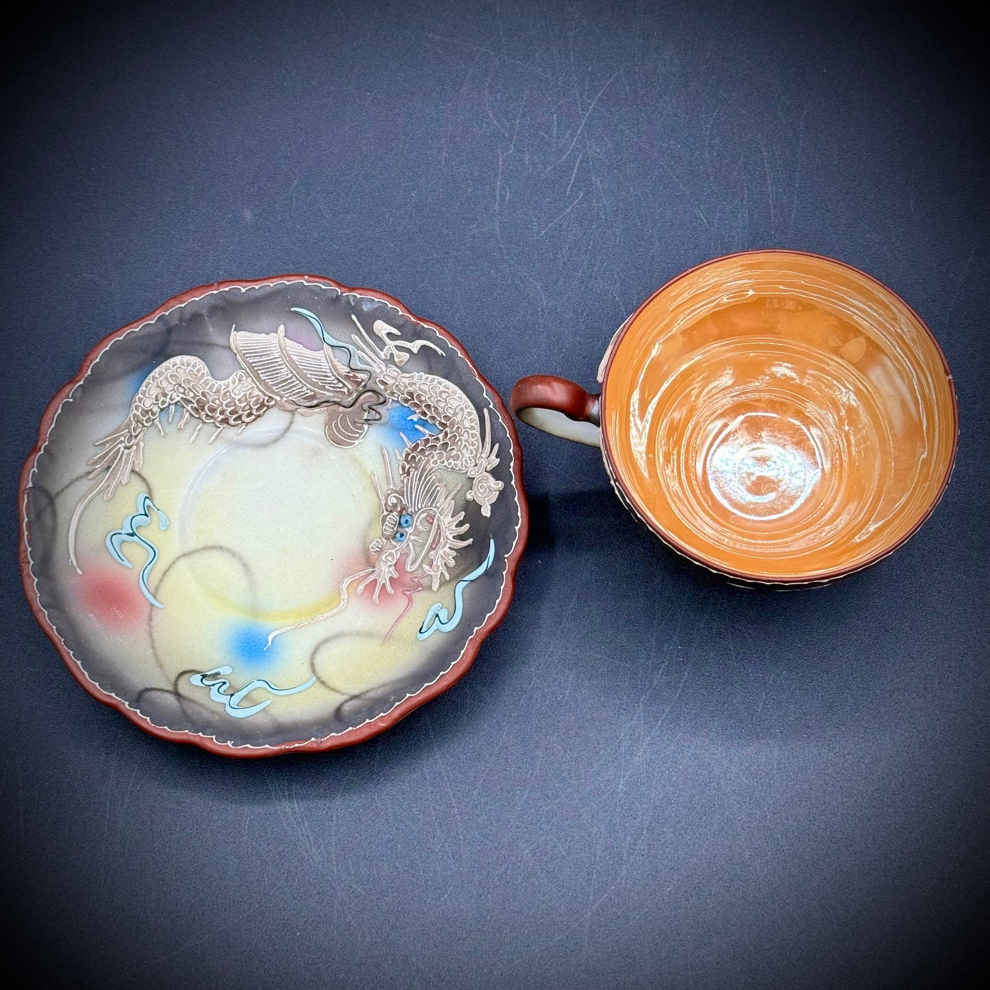 Vintage Dragonware Tea Cup & Saucer Made in Japan