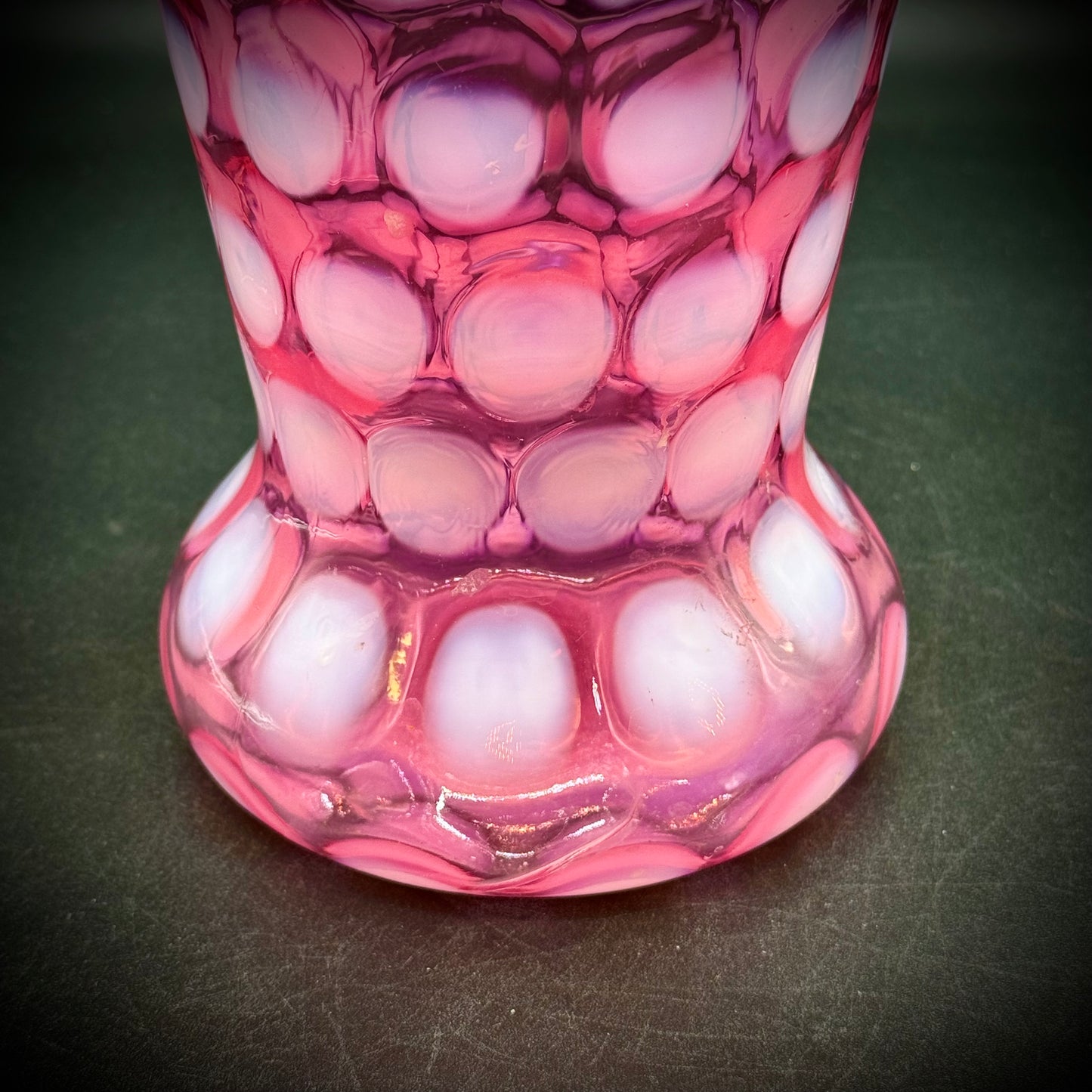 Vintage Fenton Opalescent Ruffle Coin Vase