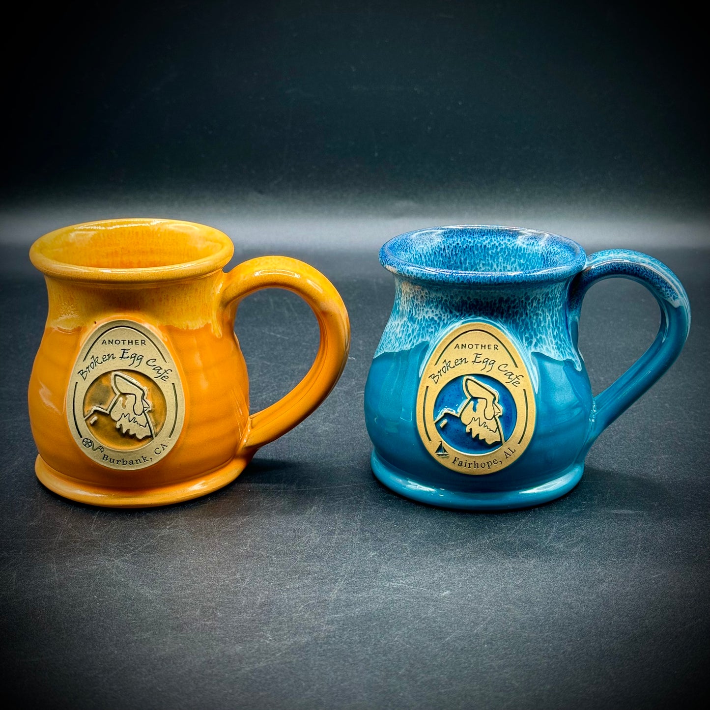 Pair of Deneen Pottery Another Broken Egg Cafe Mugs