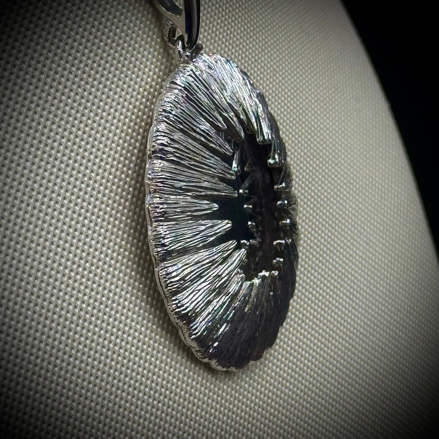 Vintage Monet Silver Tone/Mirror Pendant Necklace on Long Chain