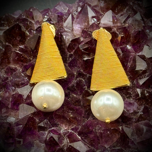 Designer EF Stunning Faux Pearl Earrings