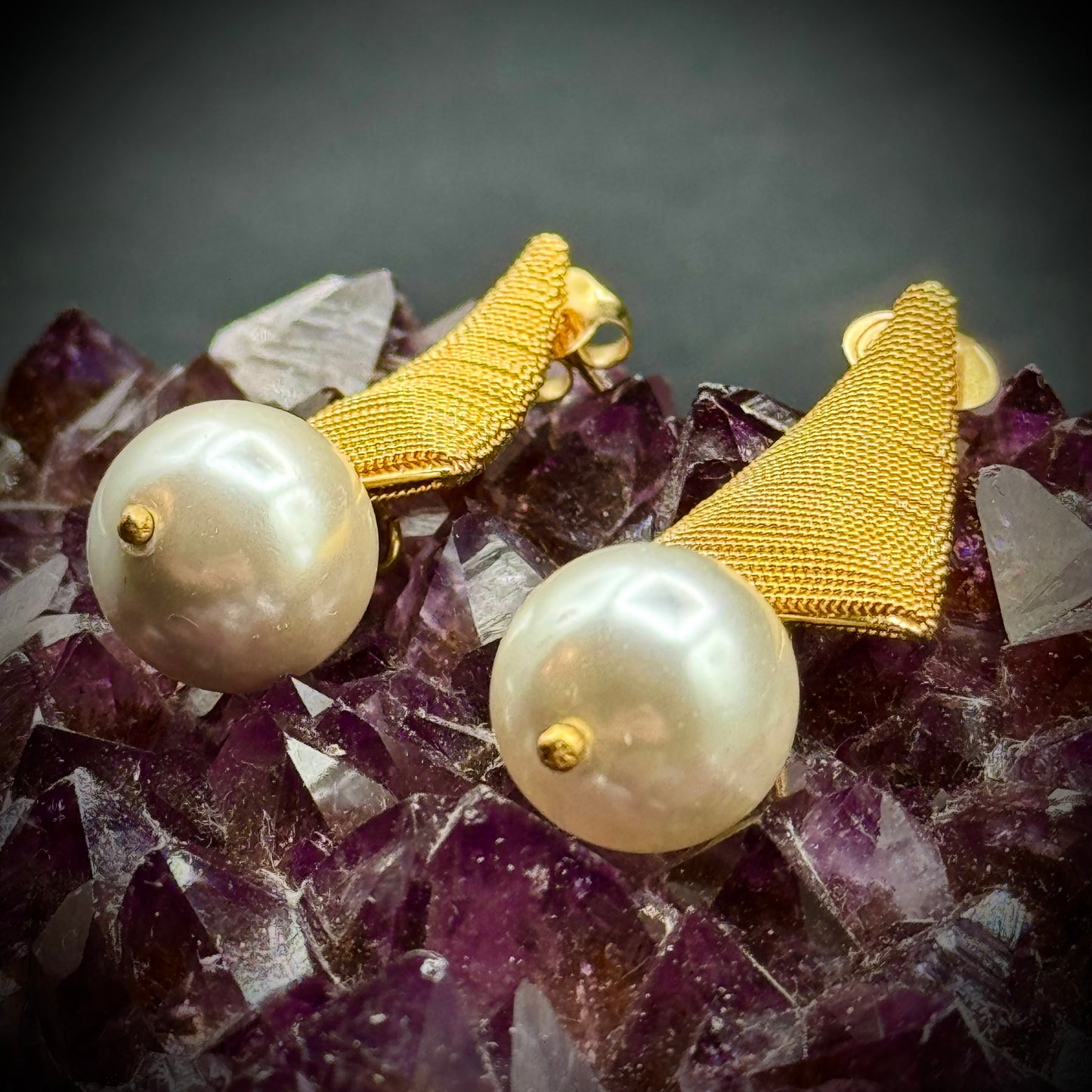 Designer EF Stunning Faux Pearl Earrings