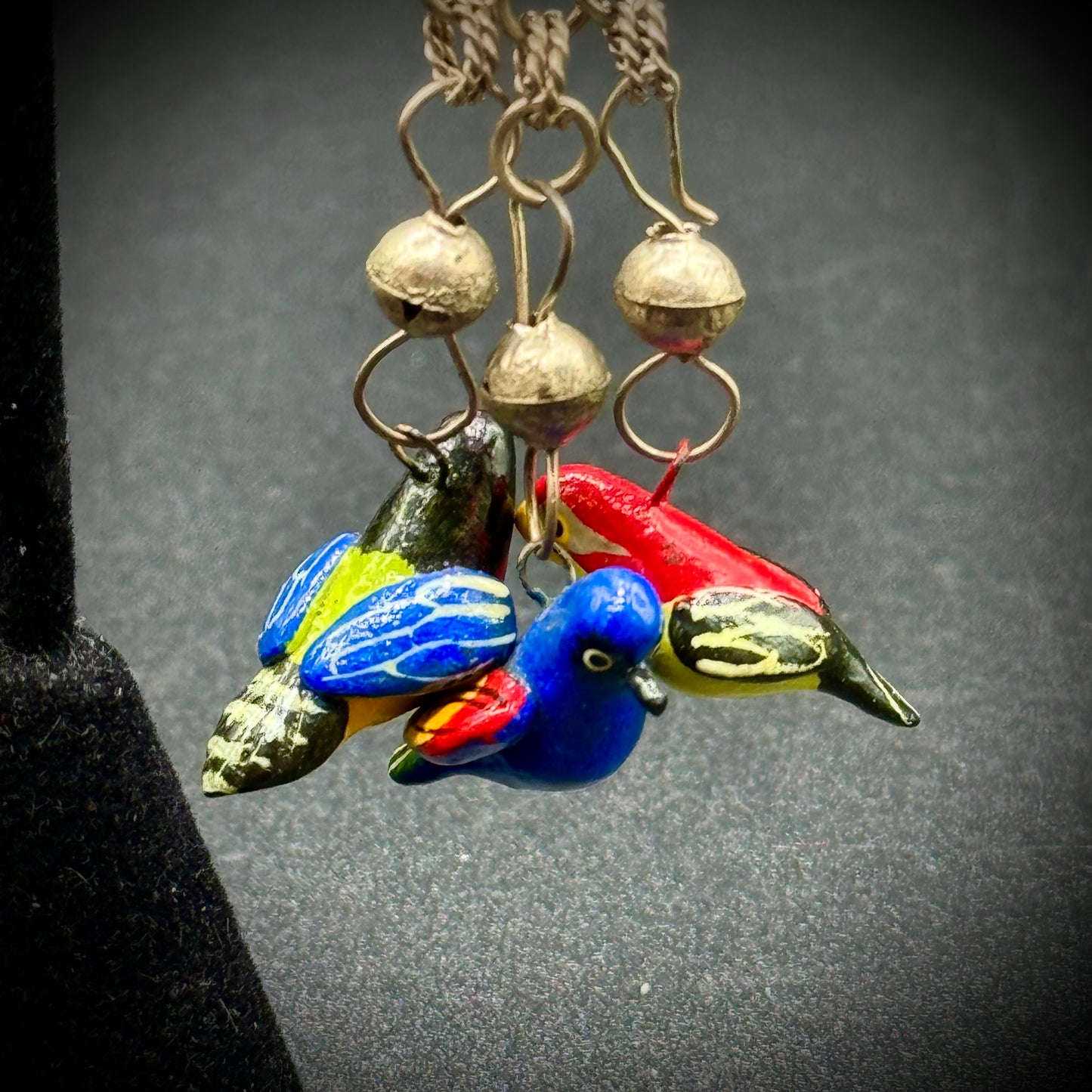 Artisan Made Chandelier Bird Earrings