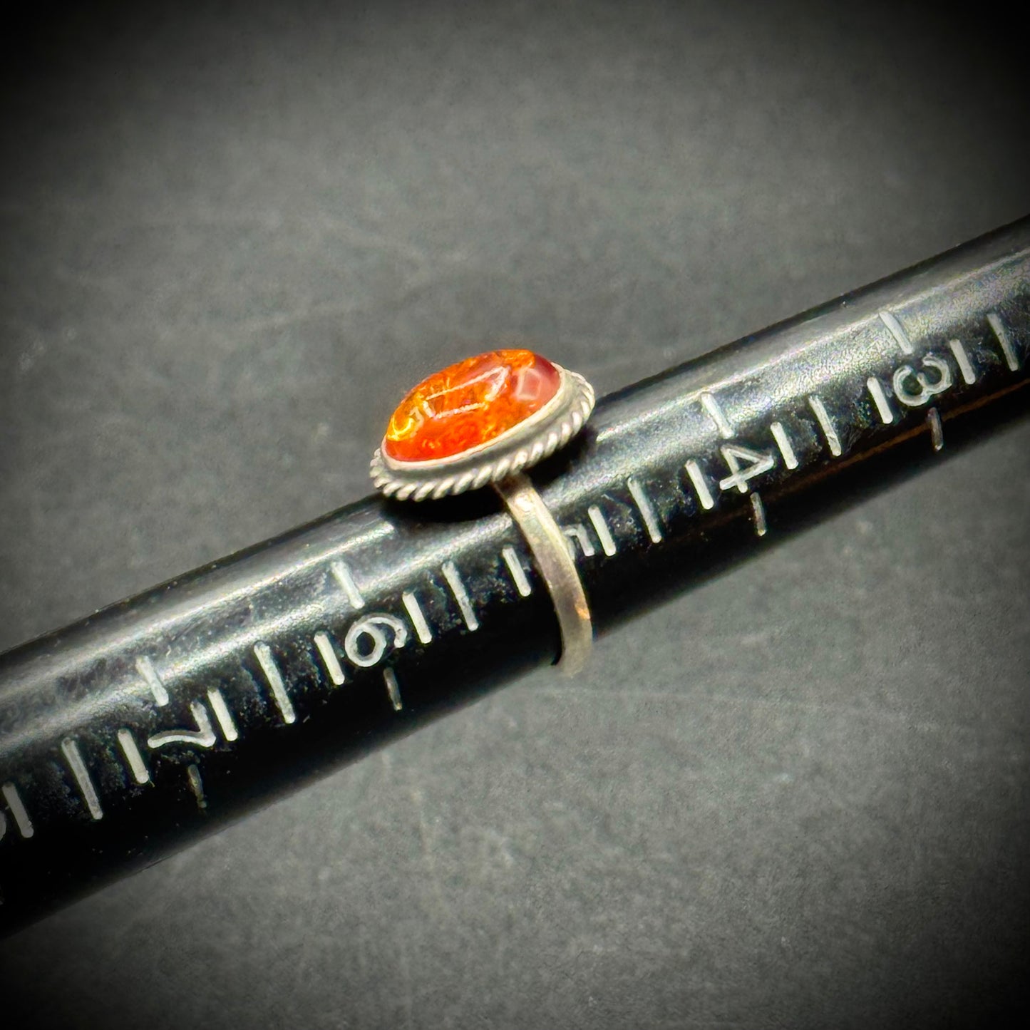Baltic Amber & Sterling Silver Ring
