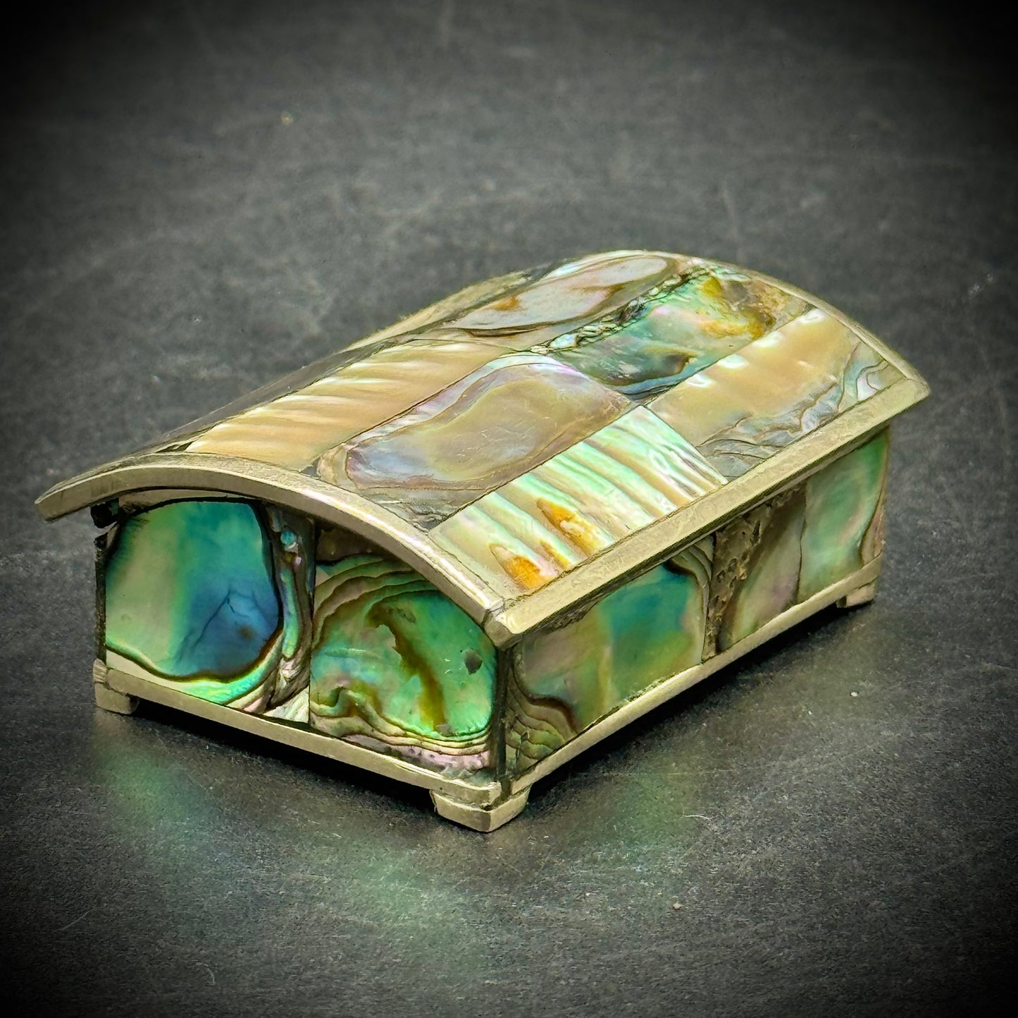 Abalone & Alpaca Silver Small Trinket Box - Made in Mexico