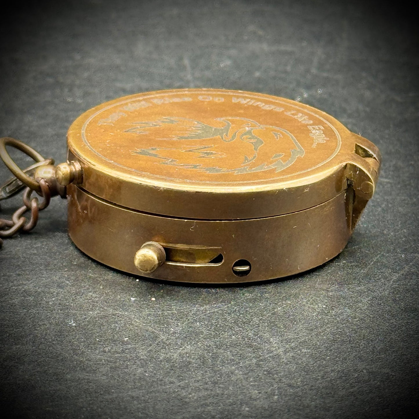 Eagle Motif & Bible Quote Compass with Leather Belt Pouch
