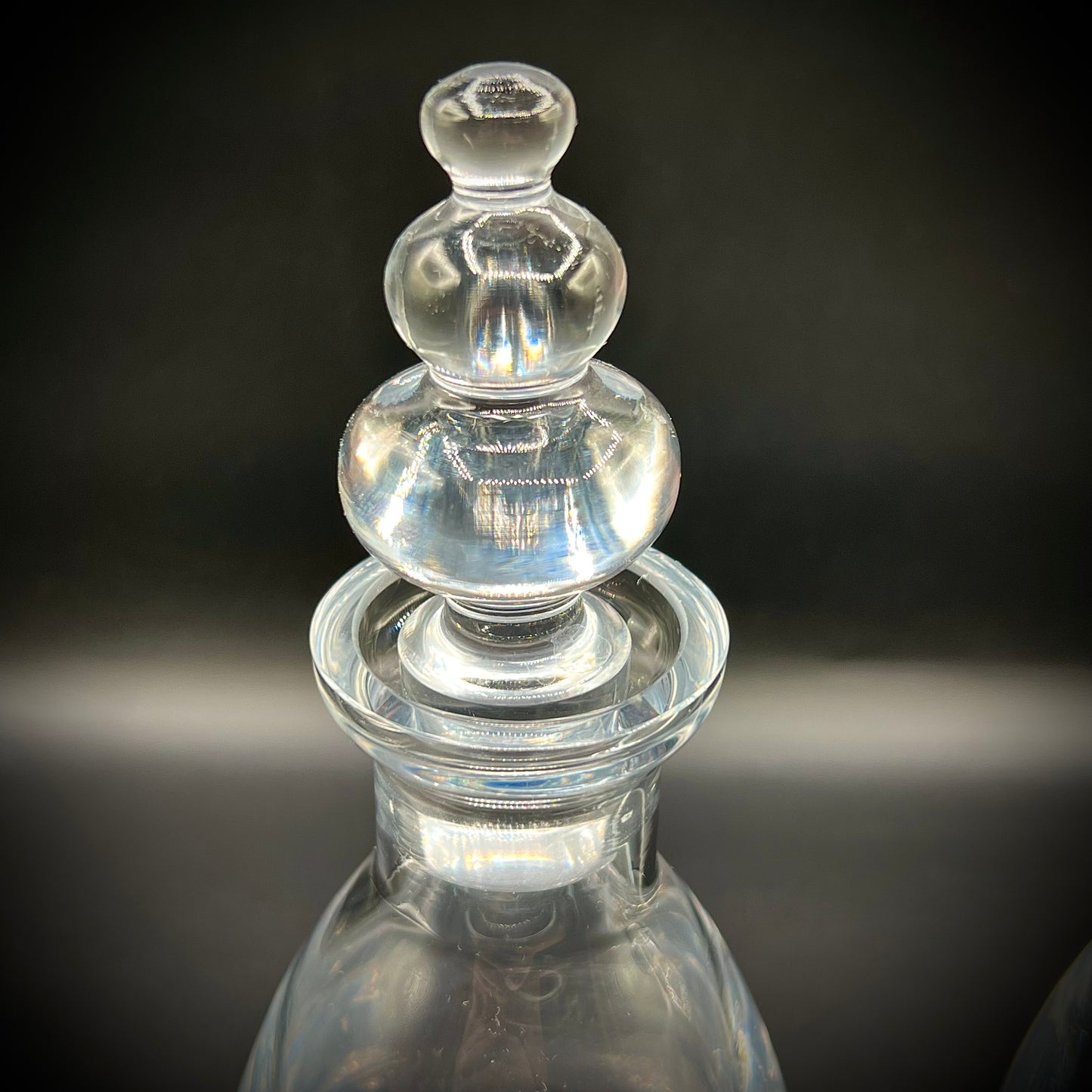 Pair of Signed Rosenthal Crystal Decanters with Tri-Bubble Stoppers