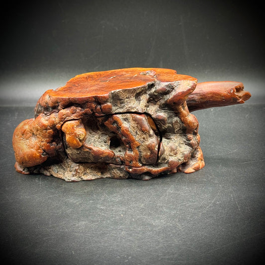 Live Edge Burl Wood with Carved Drawer