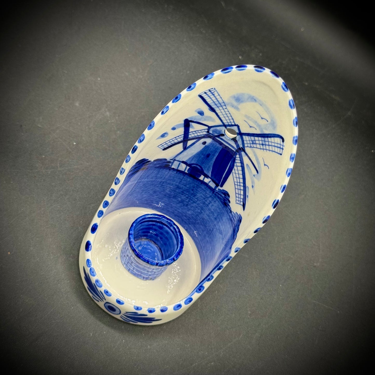 Vintage Delft Holland Painted Candle Holder