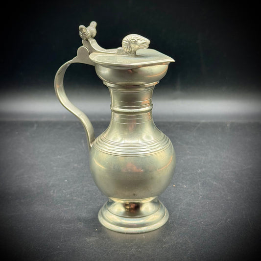 Solid Pewter Ram & Acorn Motif Cruet - Made in Switzerland