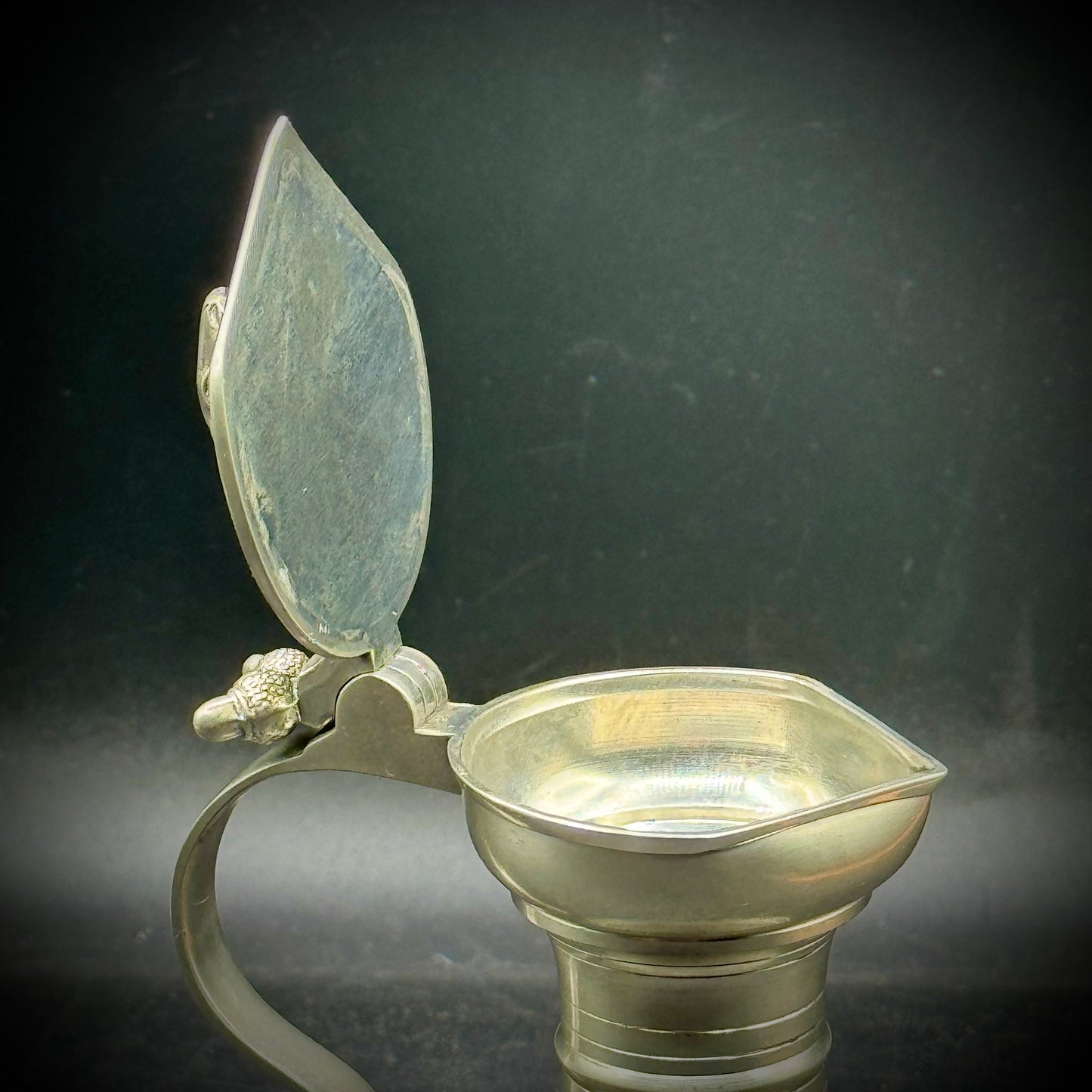 Solid Pewter Ram & Acorn Motif Cruet - Made in Switzerland