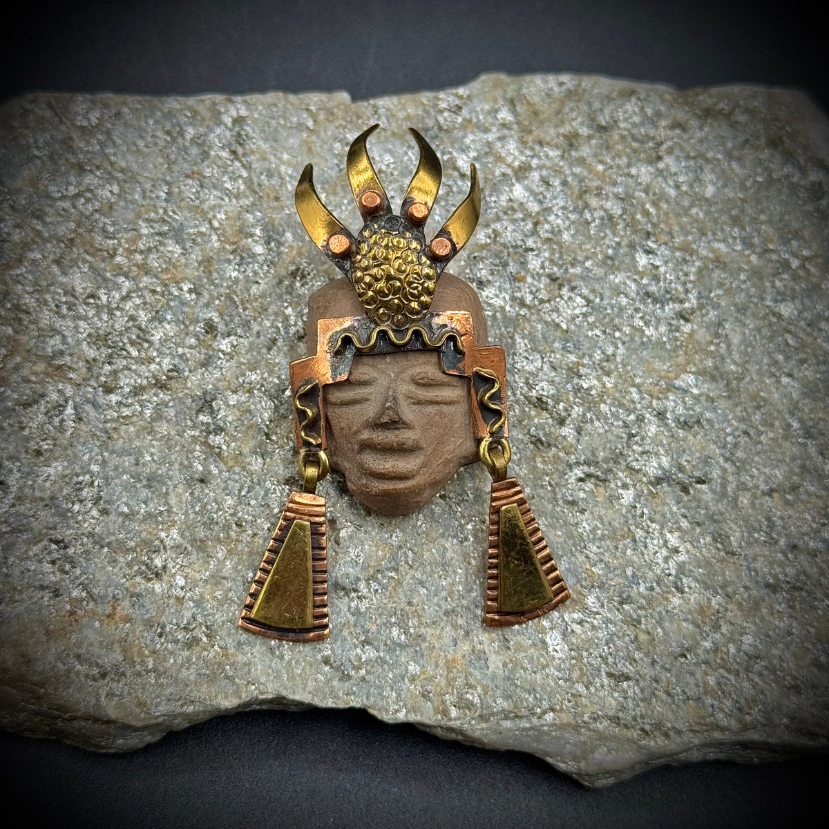Artisan Made Aztec Warrior Brooch/Pendant Made in Mexico – Picker Road ...