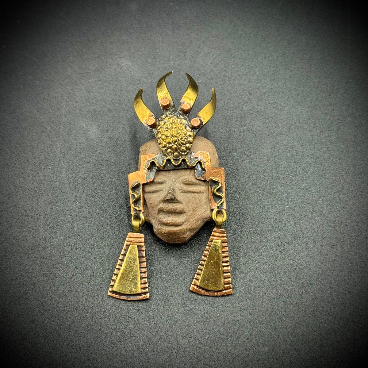 Artisan Made Aztec Warrior Brooch/Pendant Made in Mexico – Picker Road ...