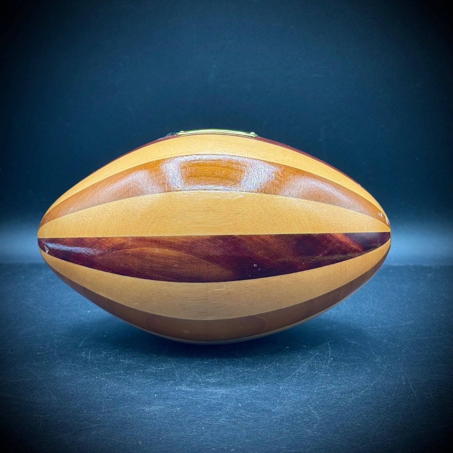 Inlaid Wood Football Bank