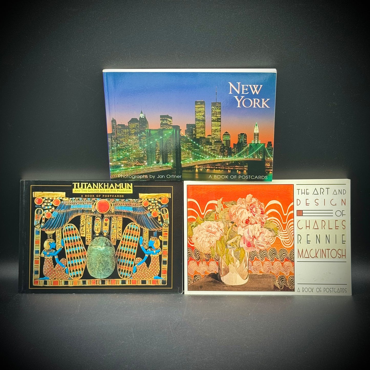 Collection of 3 Vintage Museum Quality Postcard Books