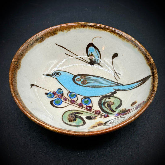 Artist Signed Ken Edward Tonala Bird Bowl #1