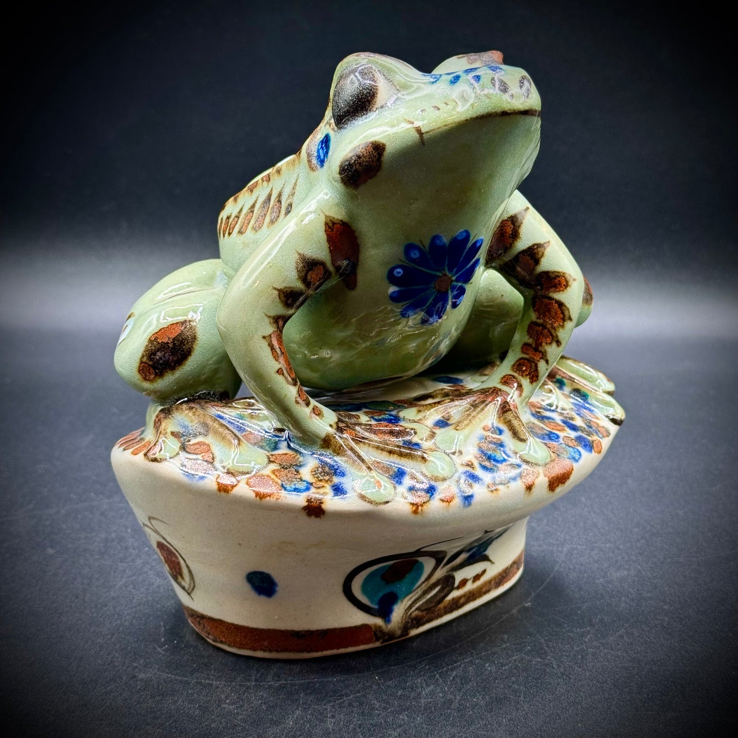 Fabulous Ken Edwards Tonala Mexico Large Ceramic Frog